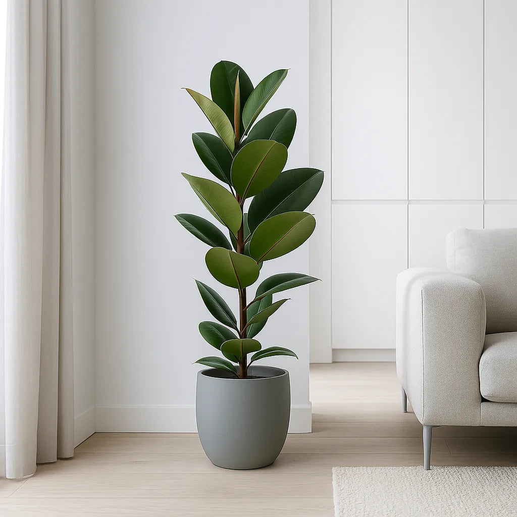110 - 130cm Ficus Elastica Robusta Rubber Plant 24cm Pot House Plant