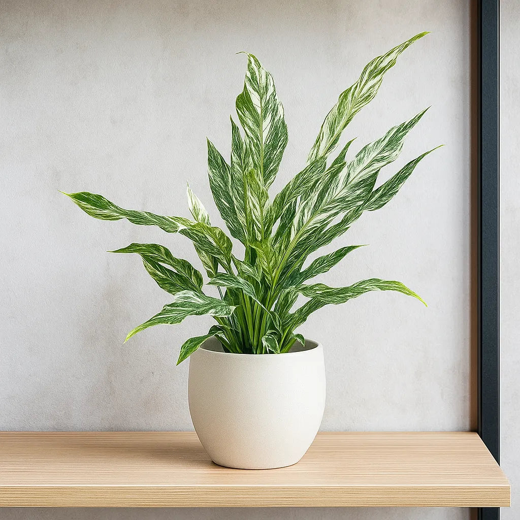 25 - 35cm Spathiphyllum Peace Lilly Variegated Pot 14cm House Plant