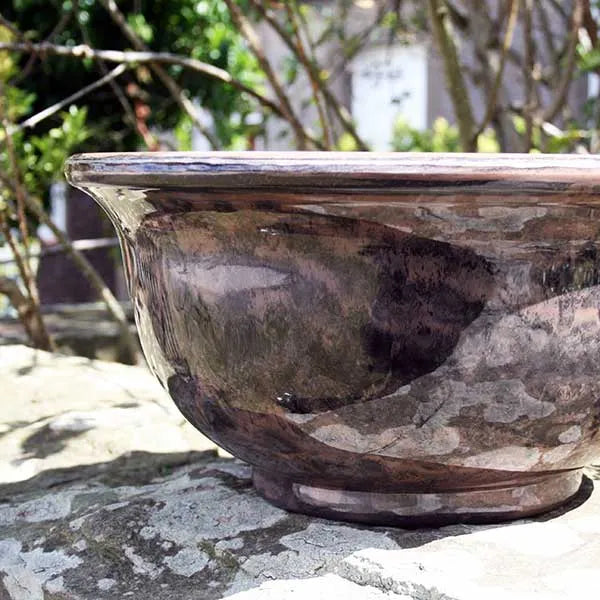 charcoal plant pot 40cm Aegean Bowl Flamed Charcoal Plant Pot – Plants For All Seasons