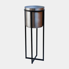 Calla Planter Stand Black & Pewter Height 78cm 29cm Dia