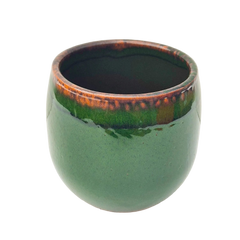 Green Glaze Bowl 13cm Indoor Plant Pot