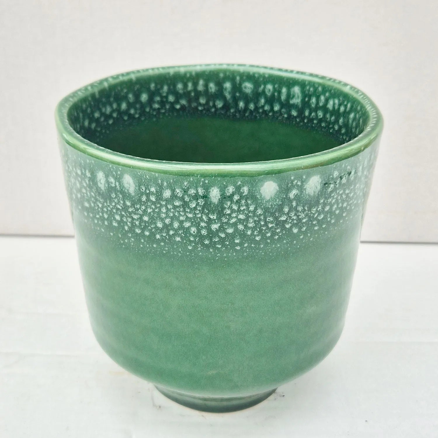 Green Reactive Glaze Indoor 13cm Plant Pot
