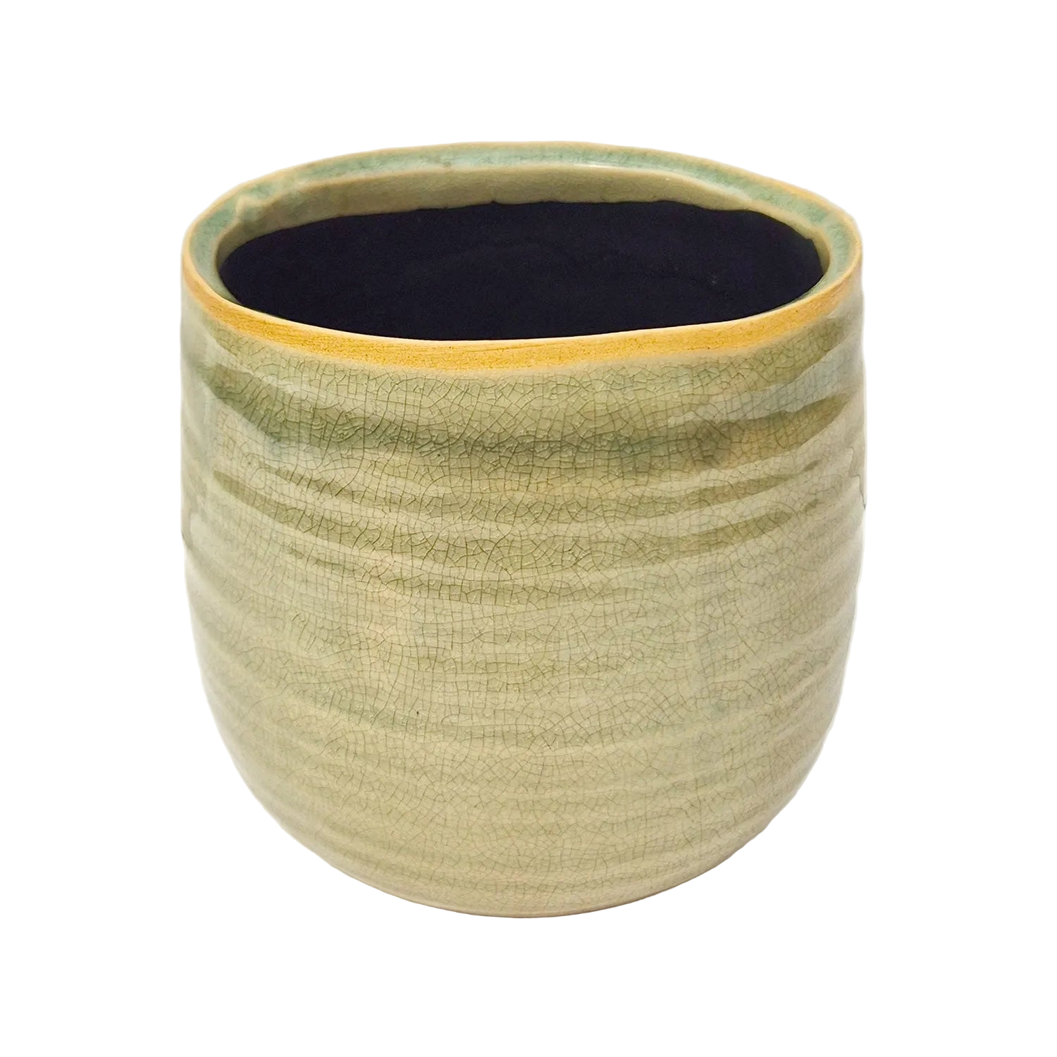 Mint Green Crackle Glaze Bowl 13cm Indoor Plant Pot