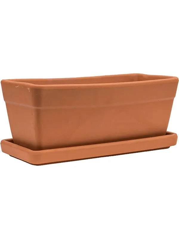 16 cm plant pot Terra Cotta Plant Pot 16cm Height 39cm Dia Set Balcony Box+ Saucer – Plants For All Seasons