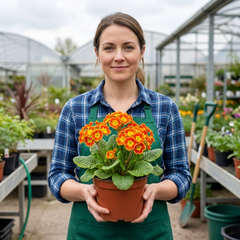 Primula veris Orange with Yellow Hardy Perennial Plants, Spring Flowering, Outdoor Garden Ready, 11cm Root-Ball