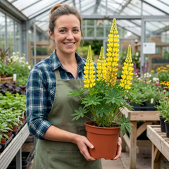 Yellow Lupin Perennial Plants, Hardy Cottage Garden Ready, Summer Flowering, 1 Litre Root Ball