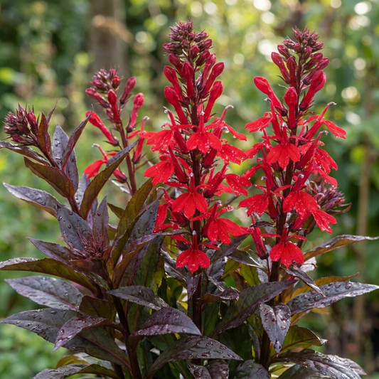 Lobelia Starship Bronze Leaf Upright Hardy Perennial Plants, Garden Ready, 1 Litre Root Ball