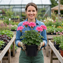 1 Geranium Calliope Rose Splash Plant, Premium Summer Bedding, Garden Ready, 5 Litre Root Ball