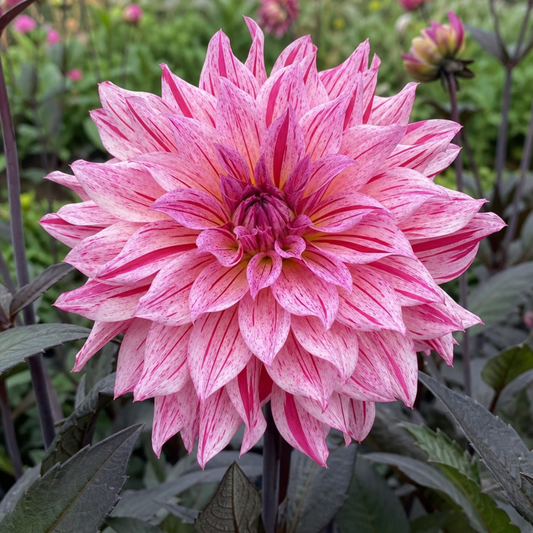 1 Large Plant - Dahlia Maggiore Fun Rose Bicolour, Ready to Plant in Your Garden