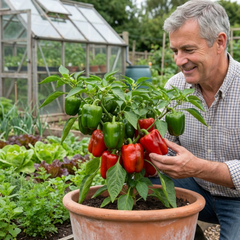 Set of 3 or 6 Large Sweet Pepper Plants - Red King Variety, Ready to Plant in Your Garden