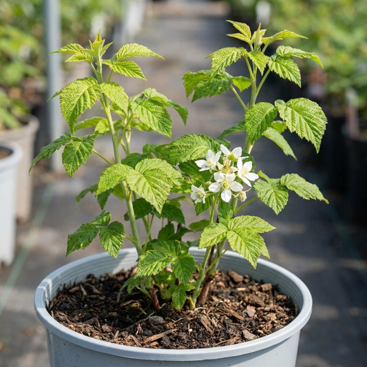 Raspberry Glem Ample Summer Fruiting Plant, Hardy Fruit Bush, Garden Ready, 17cm Root-Ball