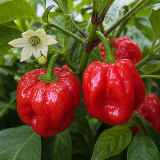 1 Scotch Bonnet Chilli Pepper Plant, Fresh Live Hot Pepper, Garden Ready, 2 Litre Root Ball