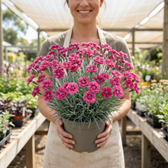 1 Cottage Pinks Dianthus Sugar Raspberry Plant, Hardy Summer Flowering Perennial, 17cm Root-Ball