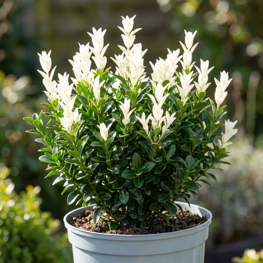 Euonymus Japonicus Paloma Blanca Plant, Hardy Evergreen Shrub for Garden, 7.5 Litre Root-Ball