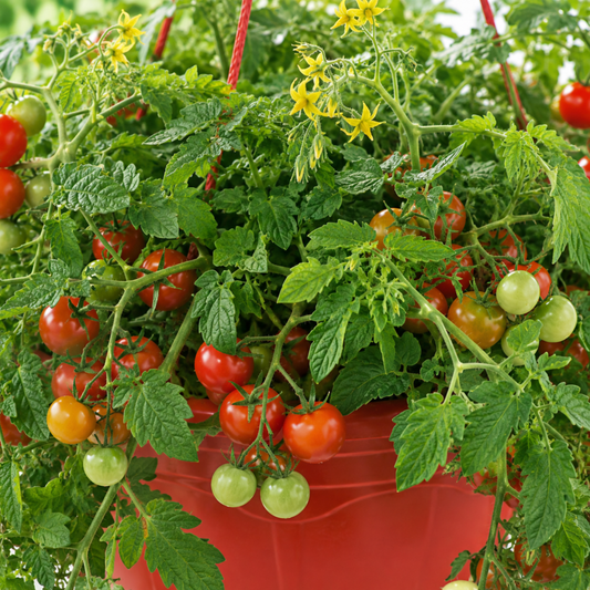 1 Tumbling Tom Red Trailing Tomato Plant, Outdoor Garden Ready, 25cm Root Ball, Hanging Basket