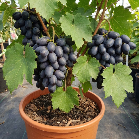 Grape Vitis Attiki Black Grapevine Plant, Hardy Outdoor Garden Ready, 3 Litre Root Ball