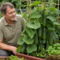 1 Cucumber Tasty Green Plant, Grow Your Own Fresh Cucumbers, Garden Ready, 2 Litre Root Ball