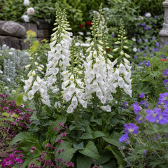 1 Large Plant - Digitalis Dalmatian White, Ready to Plant in Your Garden, 2L Pot