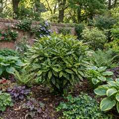 Aucuba Japonica Variegata Spotted Laurel Plant, Shade Loving Hardy Evergreen Shrub, 2 Litre Root Ball