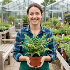 Lady Fern Athyrium Lady in Red Hardy Perennial Plants, Shade Garden Ready, Outdoor Fern, 11cm or 1L Root Ball