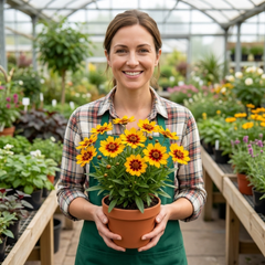 Coreopsis Uptick Gold Bronze Hardy Perennial Plants, Bee Friendly Summer Flowering, 1 Litre Root Ball