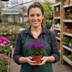 Set of 3 or 6 Large Plants - Dianthus Oscar Purple Star, Outdoor Garden Ready