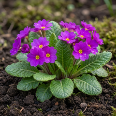 Primrose ‘Queen Neon Violet’ Hardy Perennial Plants, Bee Friendly Spring Flowering, Outdoor Garden Ready, 1 Litre Root-Ball
