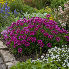 Set of 3 or 6 Large Plants - Dianthus Oscar Purple Star, Outdoor Garden Ready