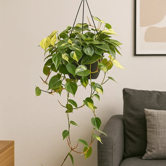 100 - 120cm XL Philodendron Scandens Brazil Pothos 28cm Hanging Pot House Plant