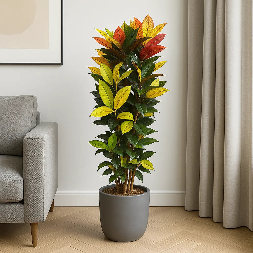 130 - 140cm Codiaeum Mrs Iceton Croton 32cm Pot House Plant