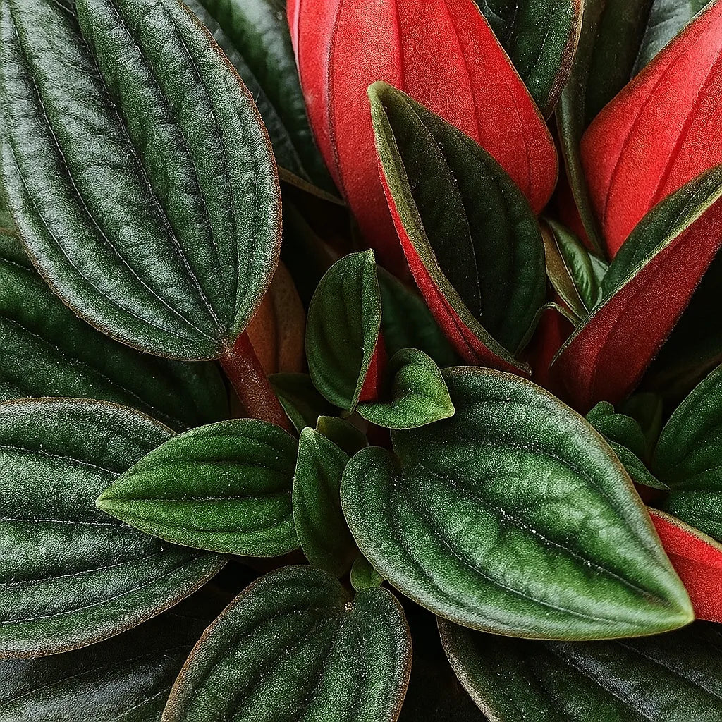 15 - 20cm Peperomia Caperata Rosso 12cm Pot House Plant