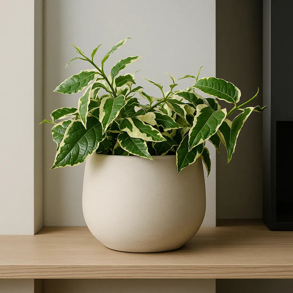 15 - 20cm Variegated Ficus Sagittata Plant 12cm Pot House Plant