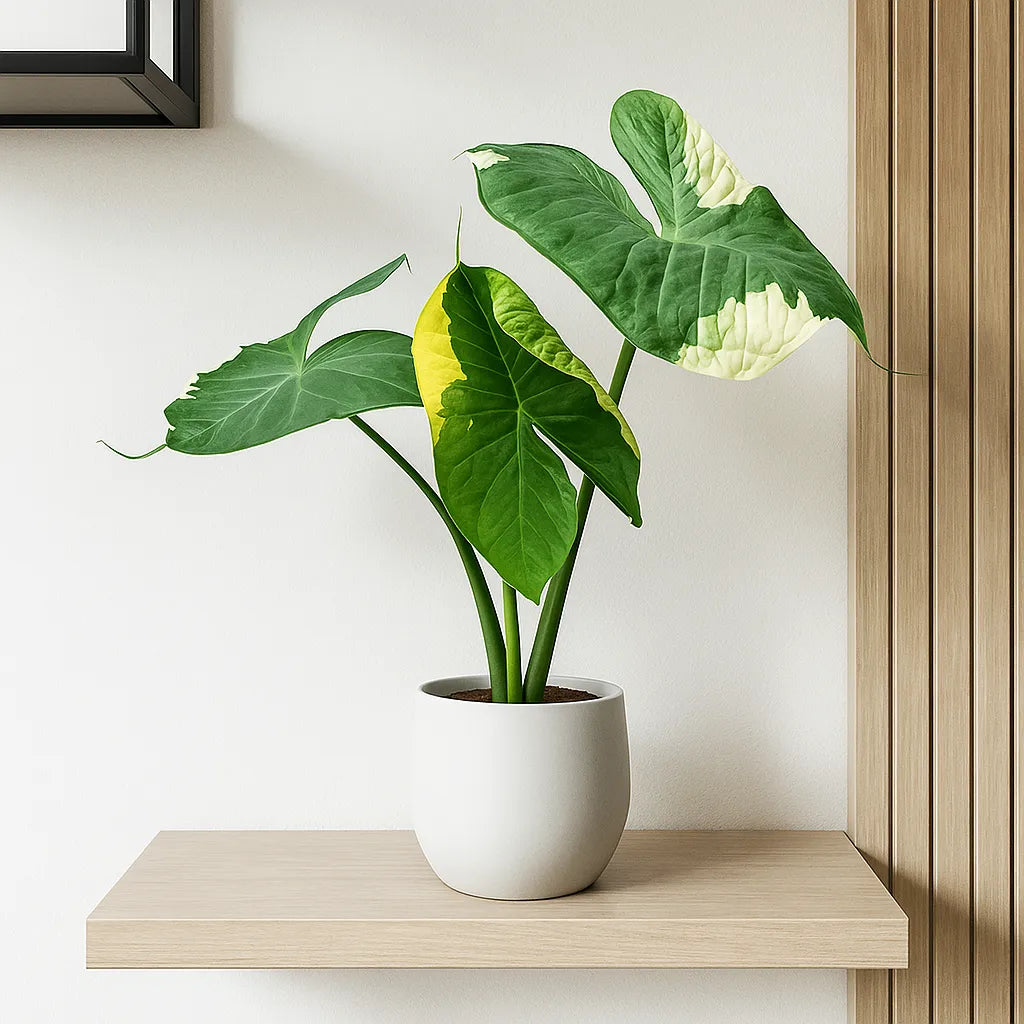 15 - 20cm Variegated Xanthosoma Mickey Mouse Alocasia 10.5cm Pot House Plant