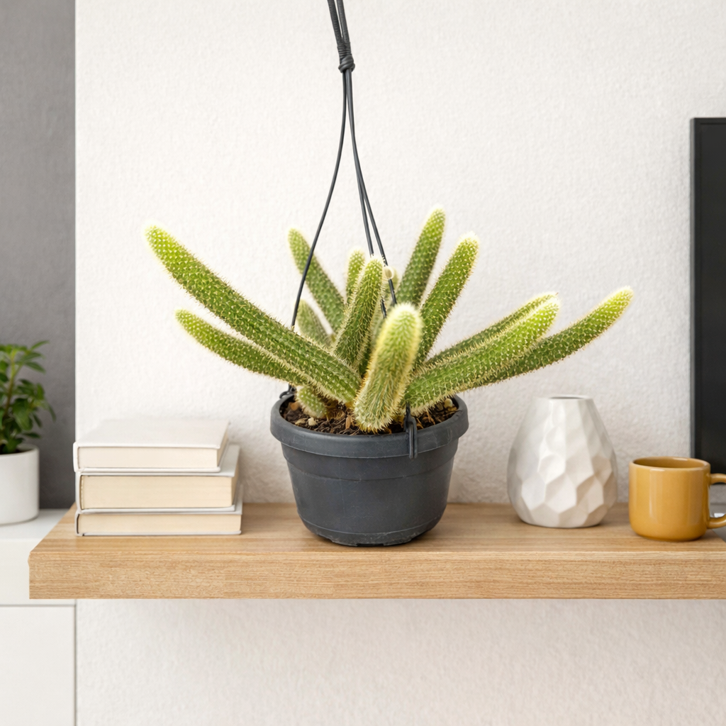 20 - 30cm Monkey Tail Cactus Hildewintera Aureispina in Hanging 14cm Pot