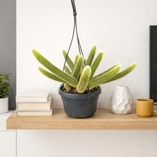 20 - 30cm Monkey Tail Cactus Hildewintera Aureispina in Hanging 14cm Pot