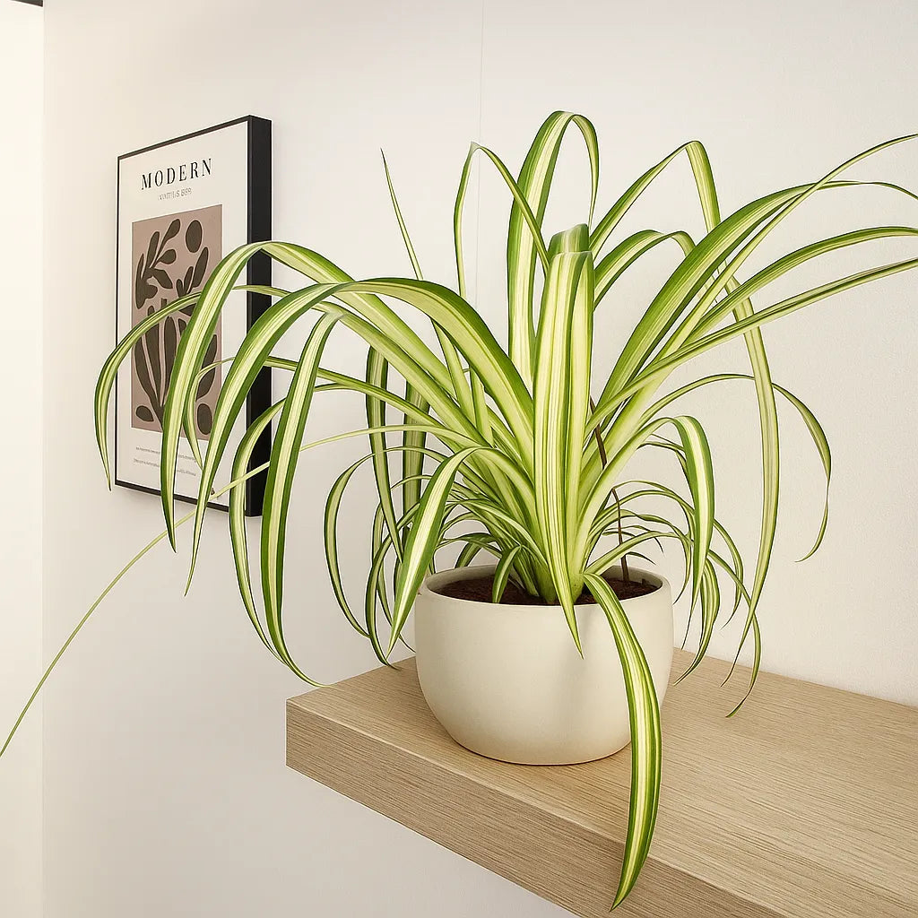 20 - 30cm Variegated Chlorophytum Comosum in Hanging 14cm Pot