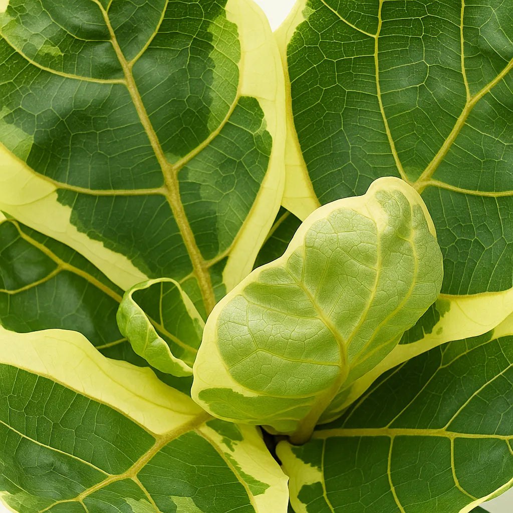 25 - 35cm Variegated Ficus Lyrata House Plant 14cm Pot