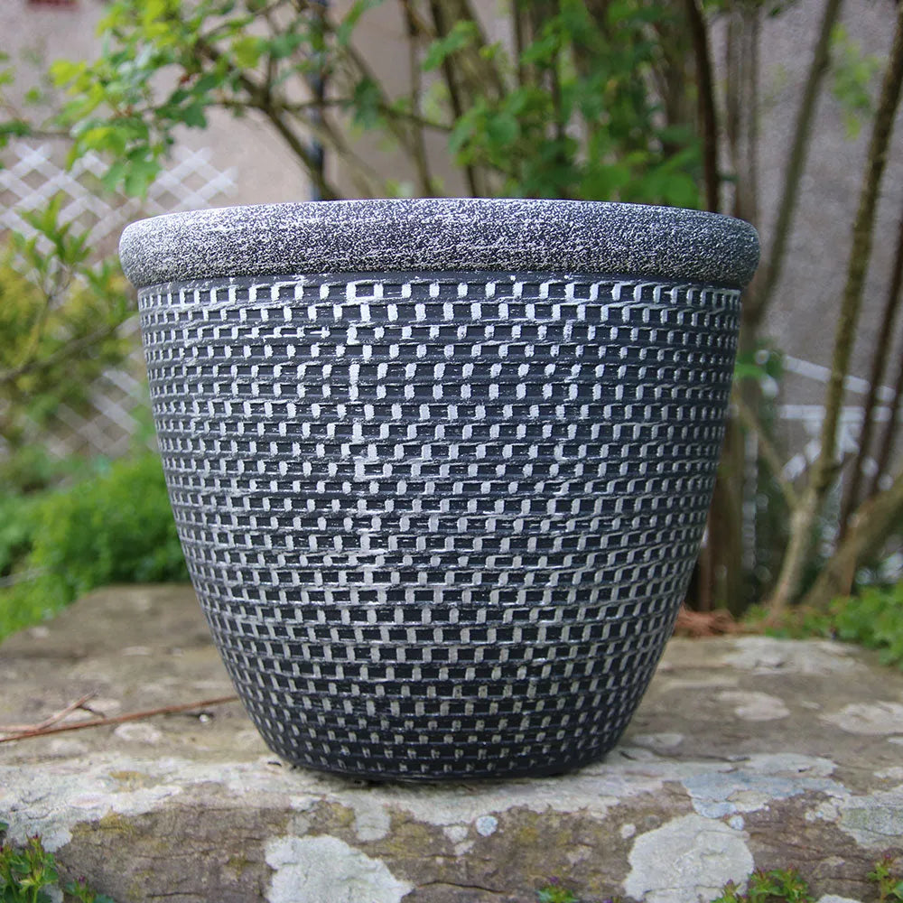 25cm Cromarty Antique Silver Plant Pot