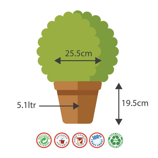 25cm Fleur de Lys Planter Terracotta/White Plant Pot