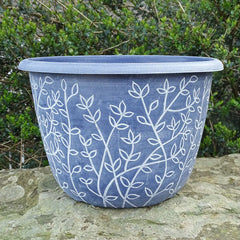 30cm Serenity Stout Planter Blue/White Plant Pot