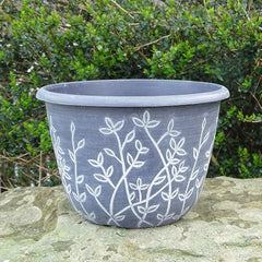 30cm Serenity Stout Planter Grey/White Plant Pot