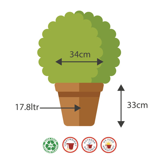 34cm Trends Grey Plant Pot