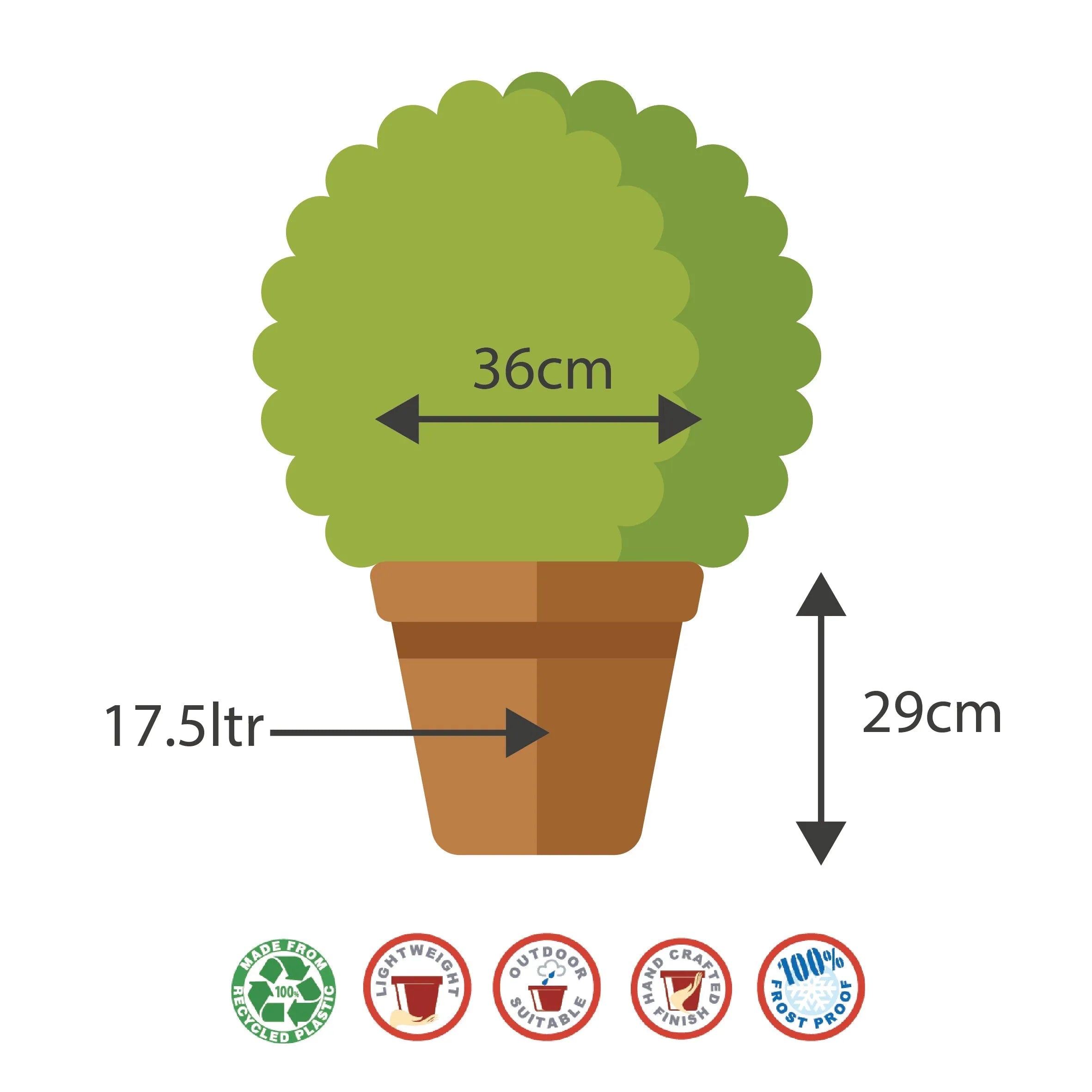 36cm Cromarty Antique Silver Plant Pot