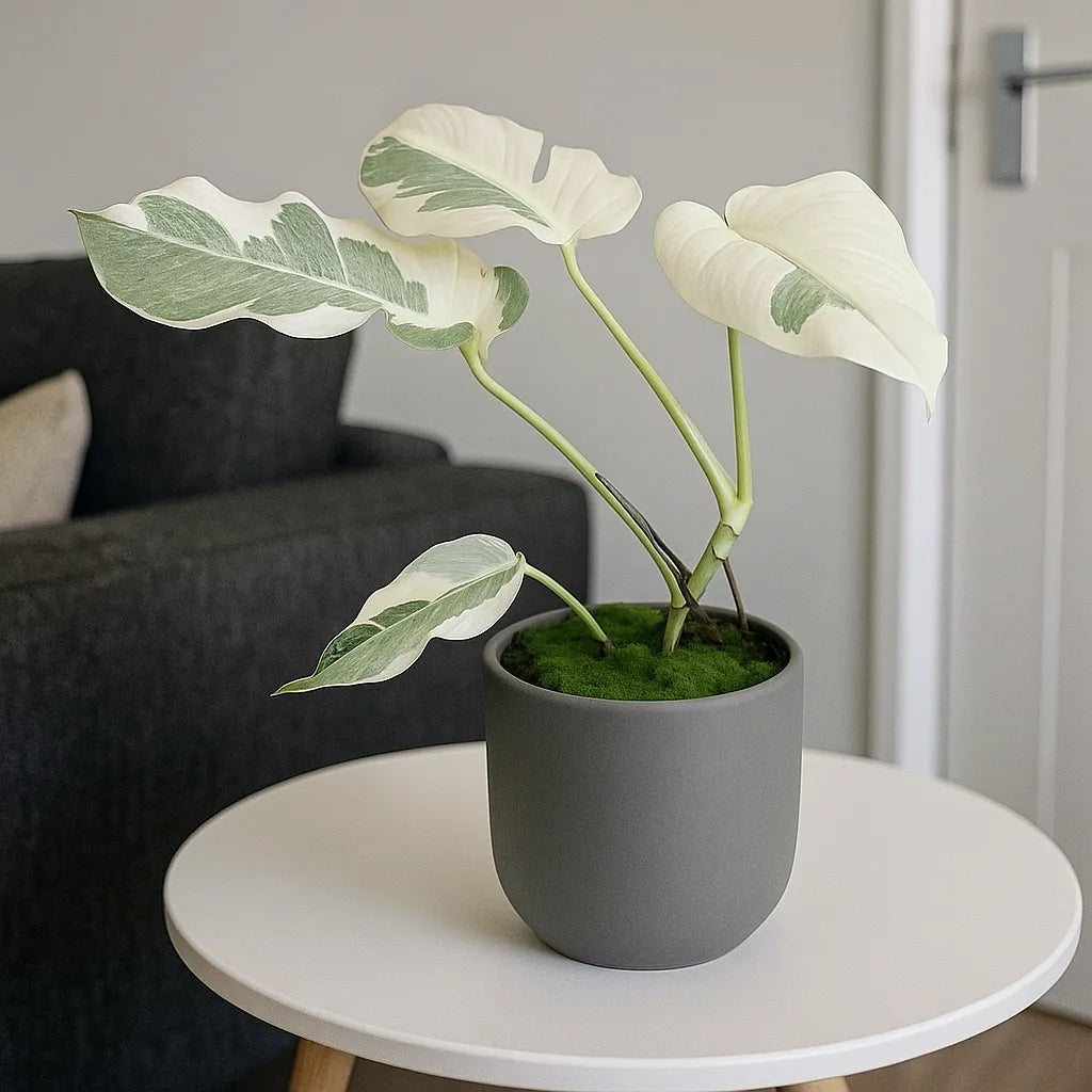 40 - 50cm White Ghost Variegated Monstera - Cheese Plant 17cm Pot House Plant