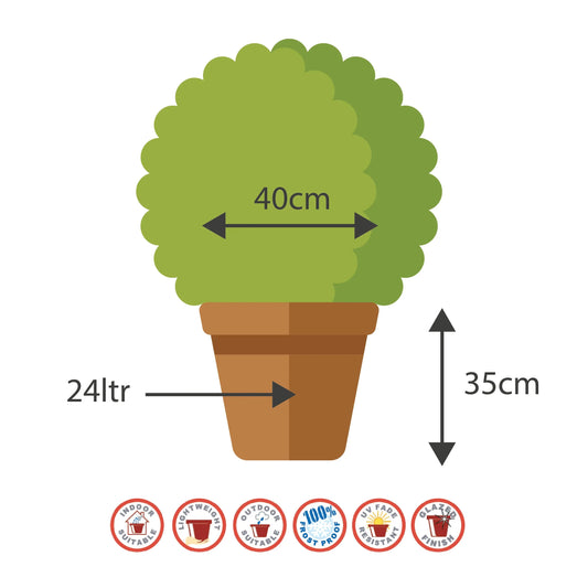 40cm Belair Planter Post Box Red Plant Pot