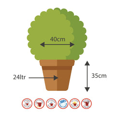 40cm Belair Planter Post Box Red Plant Pot