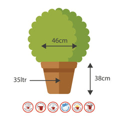 46cm Davenport Planter Post Box Red Plant Pot