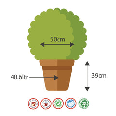 50cm Harmony Bell Grey with White Plant Pot