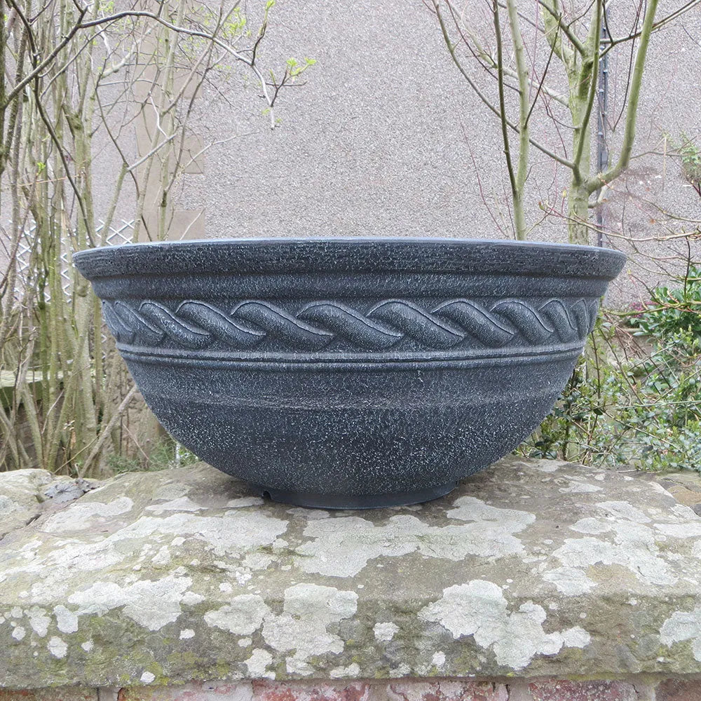 60cm Corinthian Bowl Graphite Plant Pot