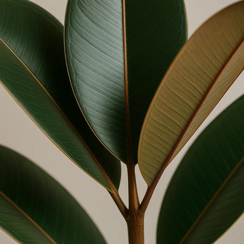 90 - 110cm Ficus Elastica Abidjan 3 Stem Rubber Plant 27cm Pot House Plant